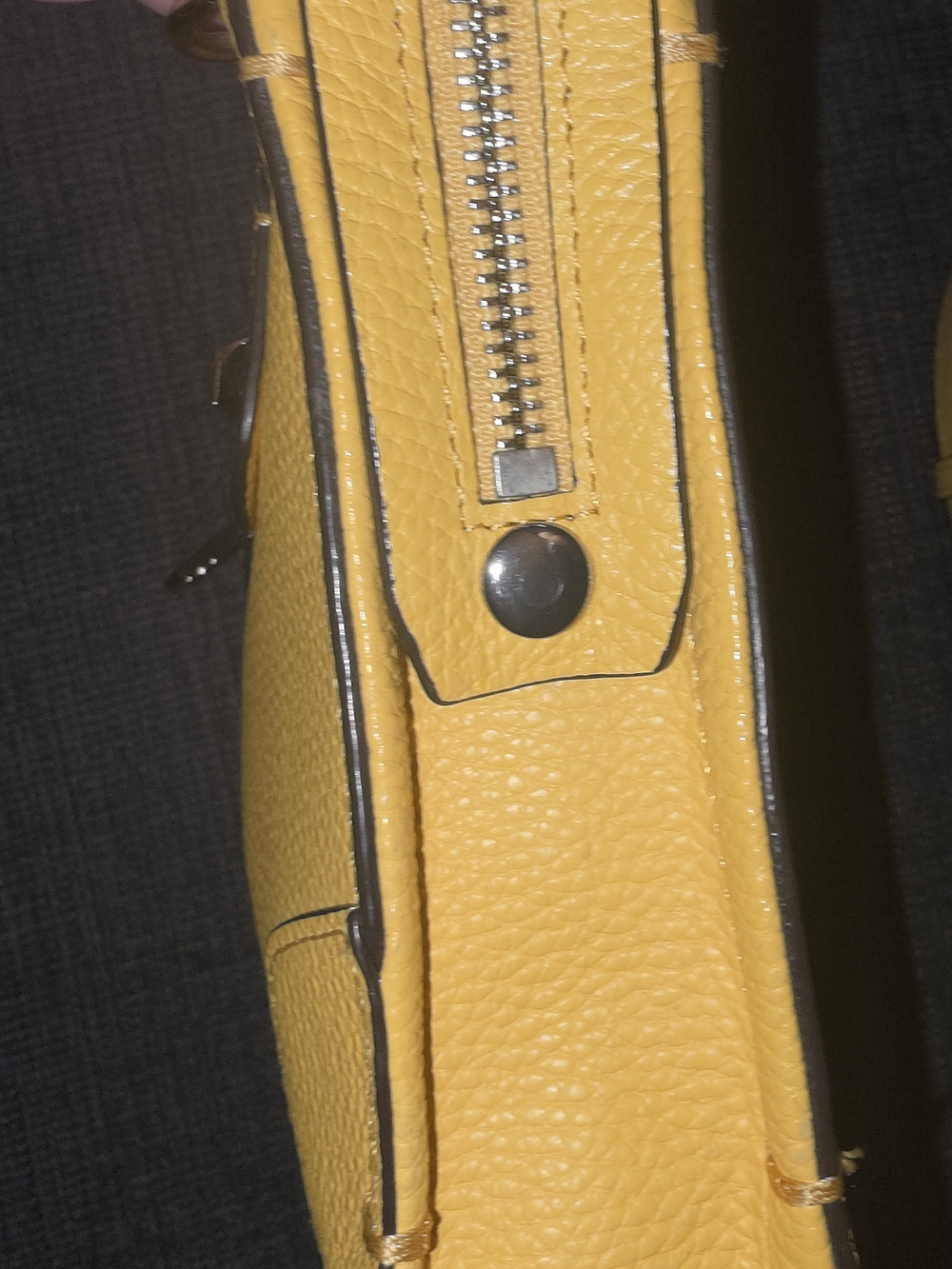 Rebecca Minkoff Regan Crossbody Purse Dandelion Yellow Pebbled Leather Mint! - Picture 8 of 13